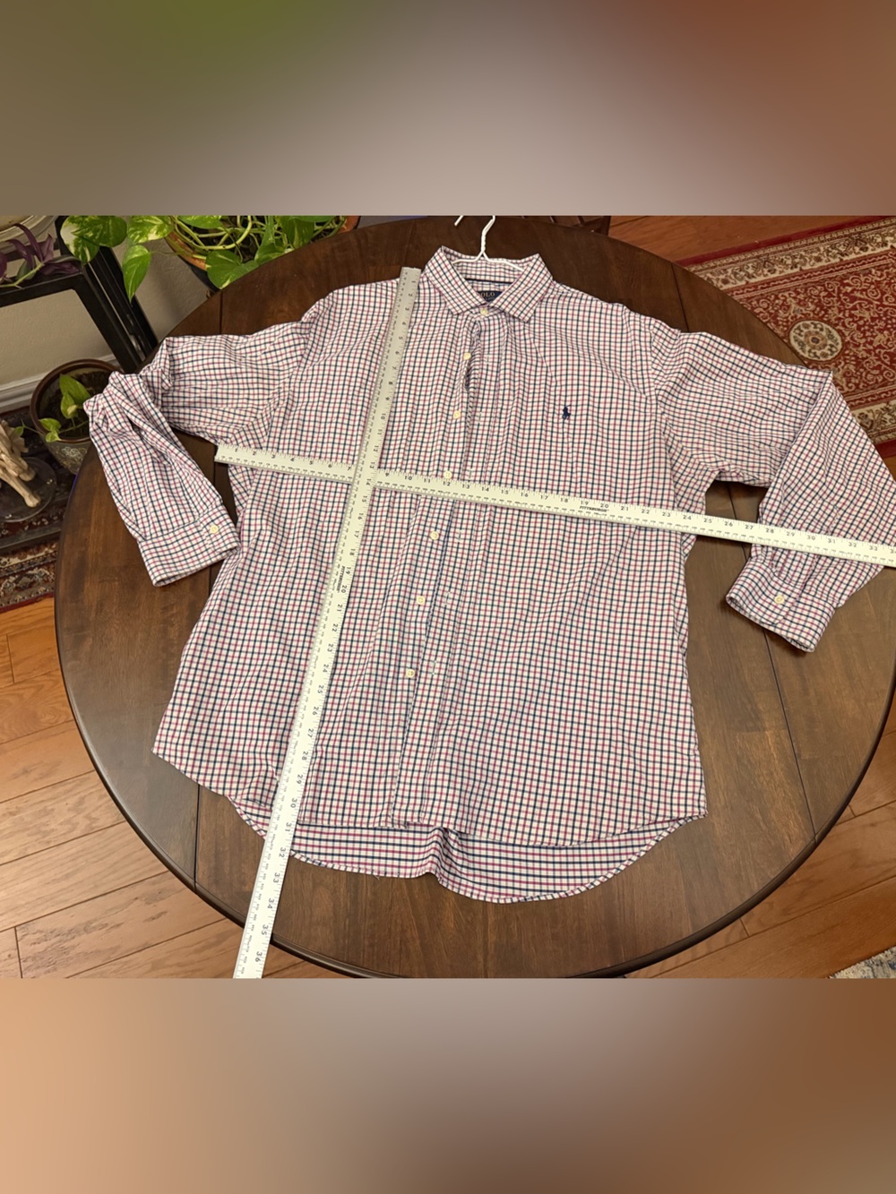 Polo by Ralph Lauren Red and Blue Small Check Button-Down Shirt